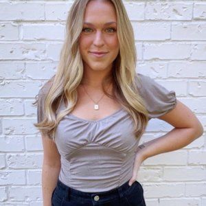Le Lis Puff Sleeve Ruched Bodysuit